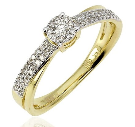 Zásnubný prsteň s diamantami R44027 + darčekové balenie zdarma