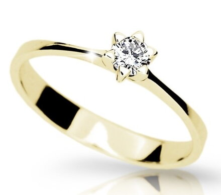 Diamantový zásnubný prsteň zo žltého zlata 2153z 0,180ct