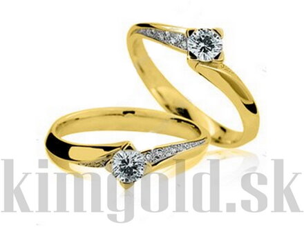 Snubný prsteň zo žltého zlata so zirkónmi 2101z