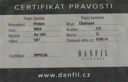 Dámsky snubný prsteň s briliantom 1904b 0,060ct
