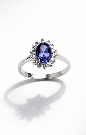 Dámsky prsteň s Tanzanitom a briliantami R032x