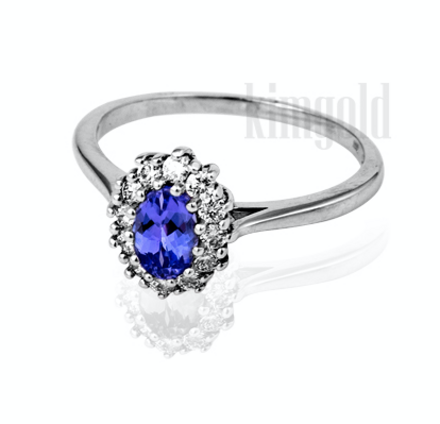 Briliantový prsteň s tanzanitom R032 0,48ct/0,276 ct