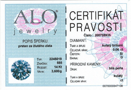 Prsteň ALO 22405018bP z bieleho zlata s perlou a briliantmi