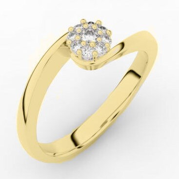 Snubný prsteň zo žltého zlata so zirkónmi 3934z