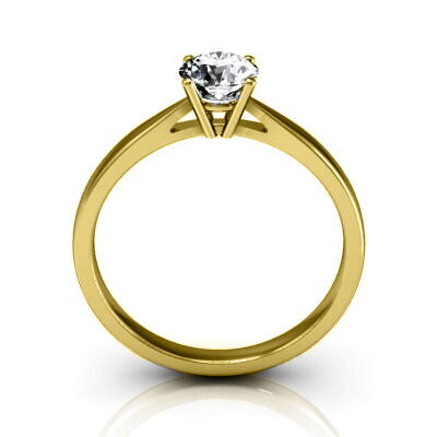 R081z Zásnubný prsteň zo žltého zlata s briliantom 0,31ct s medzinárodným certifikátom IGI