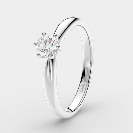 Zásnubný prsteň s briliantom z bieleho zlata R085 0,30ct s certifikátom