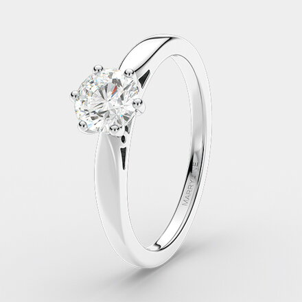 Diamantový zásnubný prsteň z bieleho zlata R057  Briliant - 0,57ct + darčekové balenie zdarma