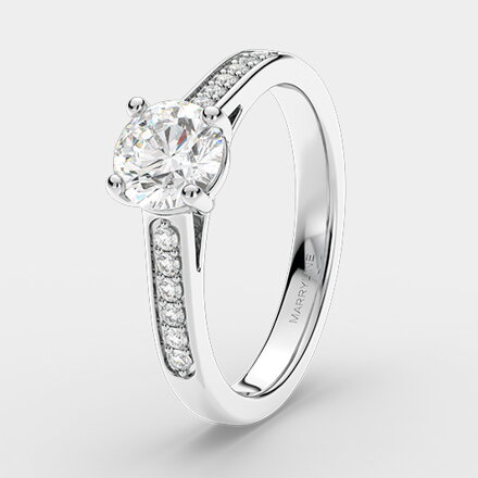 Romantický zásnubný prsteň z bieleho zlata R043b + darčekové balenie zdarma
