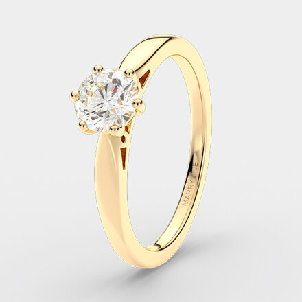 Snubný prsteň zo žltého zlata so zirkónom R057 ž + darčekové balenie zdarma