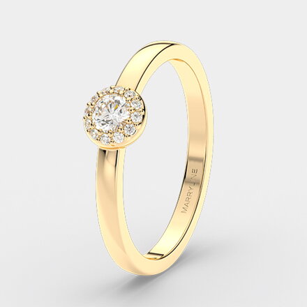 Snubný prsteň zo žltého zlata R214