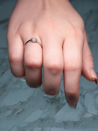 Snubný prsteň z bieleho zlata R205 0,170 ct + darčekové balenie zdarma