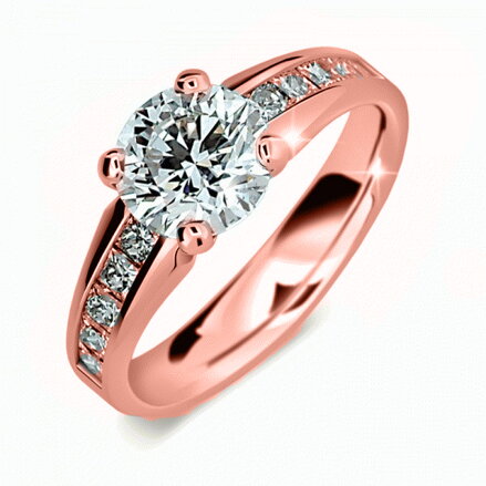 Zásnubný prsteň z ružového zlata 2088r