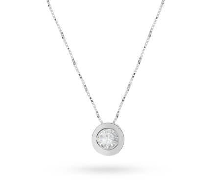 Náhrdelník z bieleho zlata s briliantom AUR06 0,25ct
