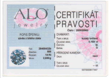 Retiazka s príveskom srdiečko s briliantmi K426 0,169 ct Si/G