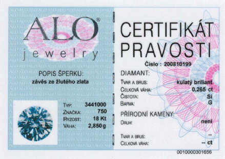 Diamantový prívesok ALO zo zlata 34410000