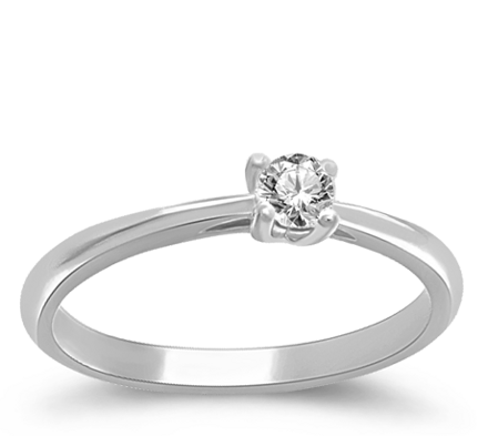 Snubný prsteň s diamantom 402246 z bieleho zlata