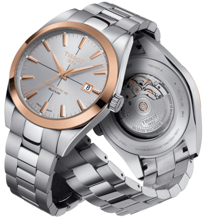 TISSOT GENTLEMAN POWERMATIC 80 SILICIUM SOLID 18K GOLD BEZEL T927.407.41.031.00