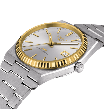 TISSOT PRX POWERMATIC 80 STEEL, zlatá 18k luneta T931.407.41.031.01