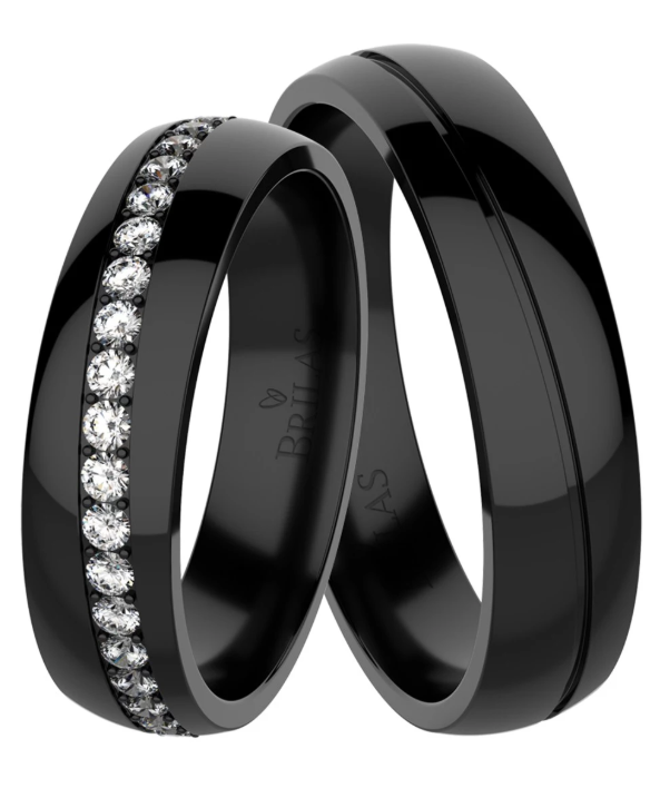 Svadobné čierne obrúčky z chirurgickej ocele Taurus Black Steel