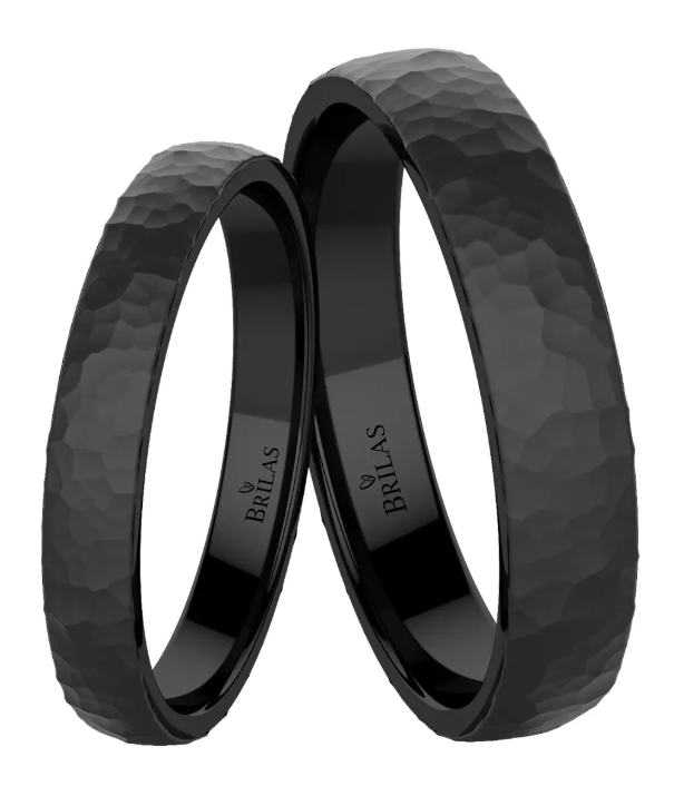 Čierna titánová obrúčka Obsidian Black Titan