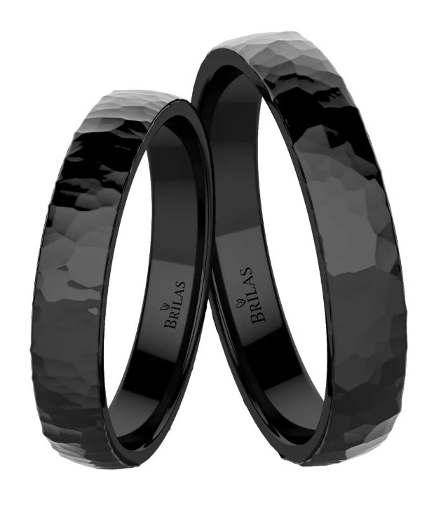 Čierna lesklá titánová obrúčka Vulkan Black Titan
