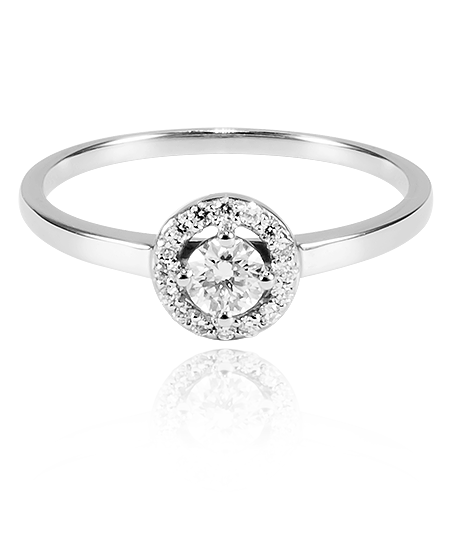 Prsteň zdobený diamantmi z bieleho zlata 00734-1255F 0,32ct
