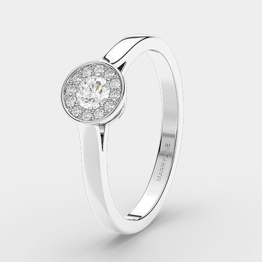 Prsteň z bieleho zlata s diamantmi R206 0,220 ct + darčekové balenie zdarma