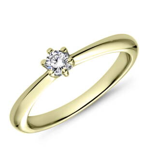 Dámsky prsteň zo žltého zlata s briliantom R135z 0,110ct