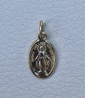 Dámsky medailón Panny Márie zo žltého zlata K396z