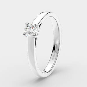 Zásnubný prsteň s briliantom z bieleho zlata R083b  Briliant-0,19ct + darčekové balenie zdarma