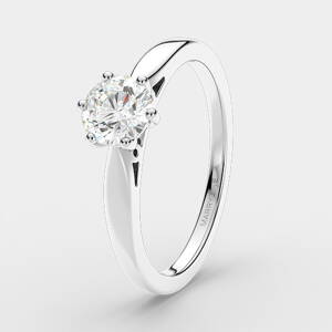 Diamantový zásnubný prsteň z bieleho zlata R057  Briliant - 0,57ct + darčekové balenie zdarma