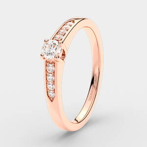 Zásnubný prsteň R023r z ružového zlata  + darčekové balenie zdarma