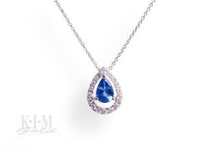 Dámska retiazka s briliantmi  0,165 ct Si/G a safírom K429