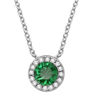 Smaragdový prívesok s diamantmi a retiazkou PN400864WEM