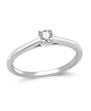 Zásnubný prsteň s diamantom z bieleho zlata 402262 
