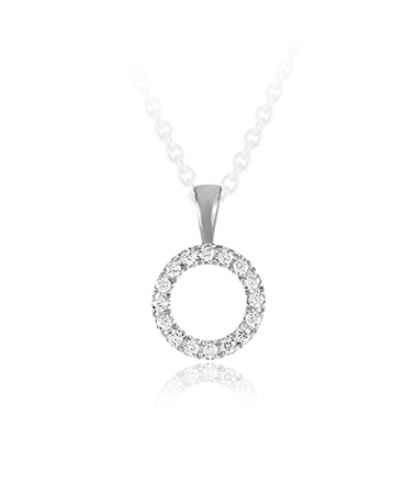 Briliantový prívesok z bieleho zlata 01715-1255F 0,12ct