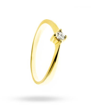Prsteň zo žltého zlata ALO s diamantom 2240930z