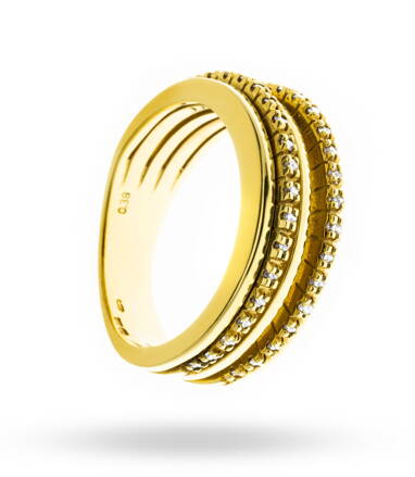Dámsky prsteň zo žltého zlata s diamantmi 2241414z
