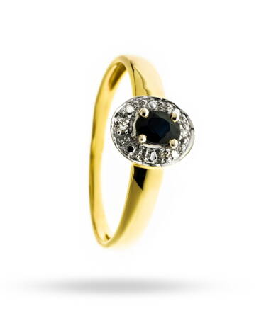 Dámsky zafírový prsteň zo žltého zlata 970381z