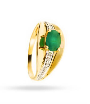 Dámsky smaragdový prsteň zo zlata 970883zS