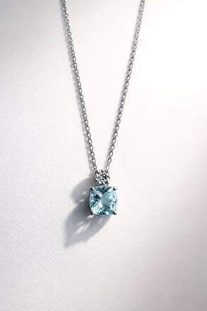 Dámska retiazka s príveskom s akvamarínom a briliantom PS54-03AQM