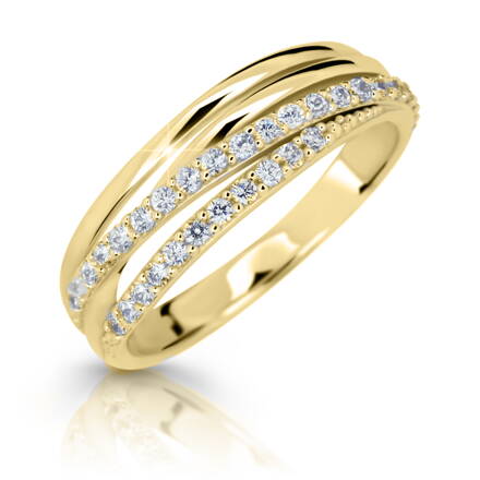 Dámsky prsteň zo žltého zlata so zirkónmi 3352z