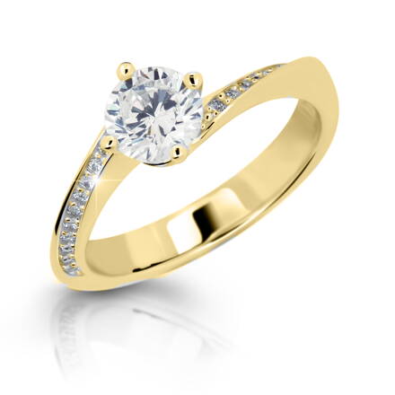 Danfil DF2922 ž zásnubný prsteň zo žltého zlata + darčekové balenie zdarma
