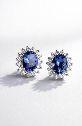 Dámske šróbovacie náušnice ER032x s tanzanitom