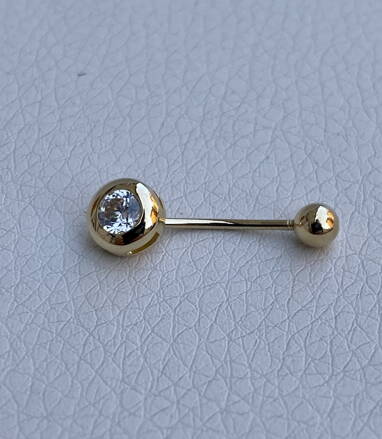 Zlatý piercing so zirkónom k8827z