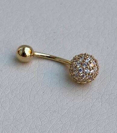 Dámsky piercing zo žltého zlata so zirkónmi K891z