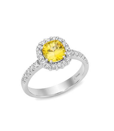 Prsteň Miluna z bieleho zlata so zafírom LID3467