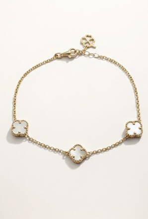 Dámsky náramok zo žltého zlata so štvorlístkami K1680x