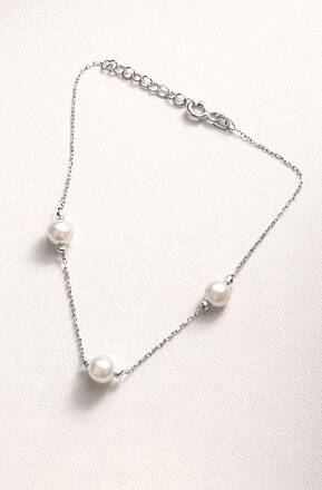 Perlový náramok z bieleho zlata K1671