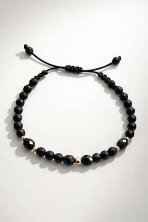 Náramok s onyxom a zlatými ozdobami RH08